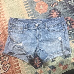 American Eagle Outfitters Distressed Light Blue Denim Cutoff Shorts